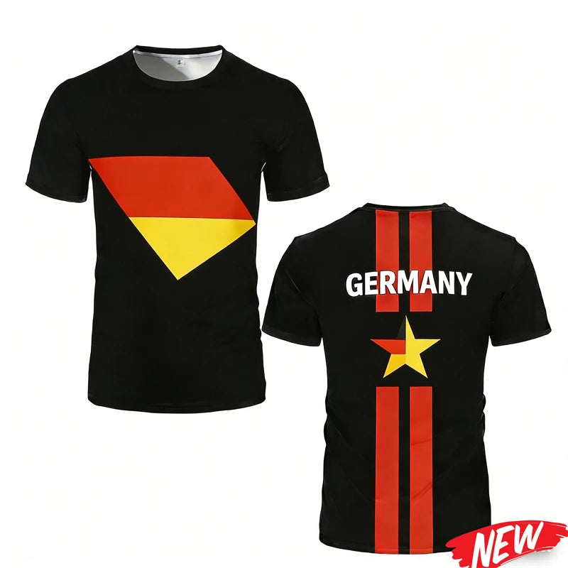 Germany Flag Graphic T Shirt Men Trendy 3D Printed Football sport Jersey Cool Streetwear Short Sleeve Oversized Tee Shirts