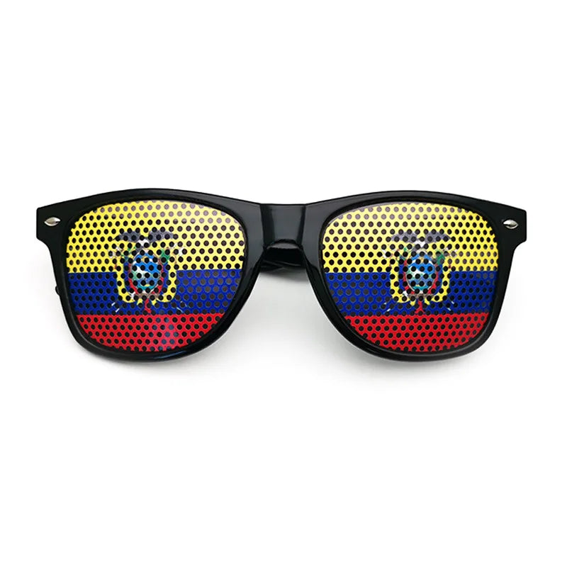 New Unisex Black Frame 42 Countries Flag Sun Glasses Decorative Spectacles Eyeglasses Frames for Party Women Men Sunglasses