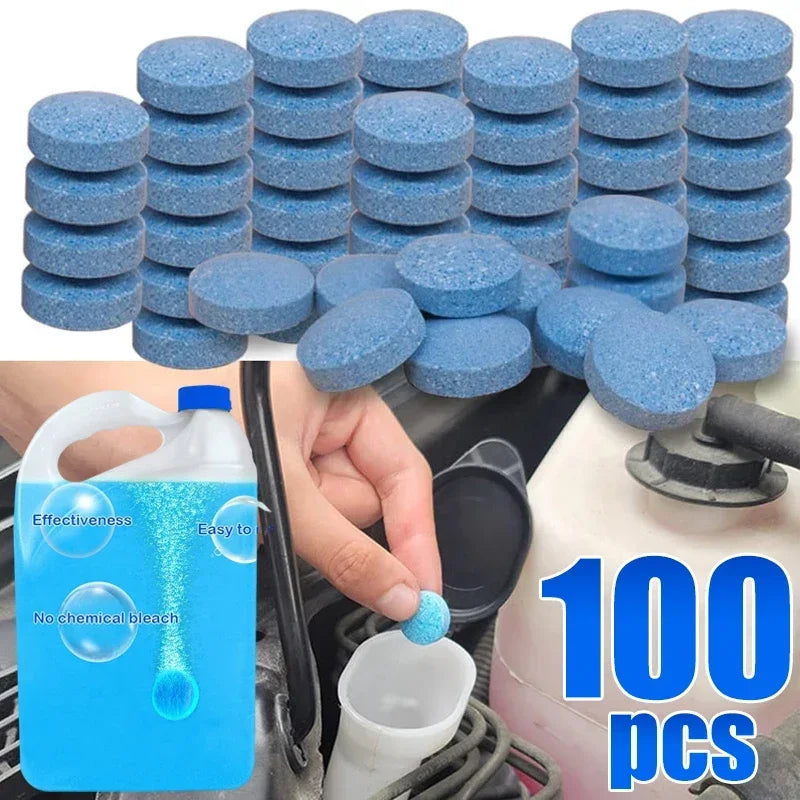 Comprimés Effervescents Lave-Glace Concentrés – Pastilles Nettoyantes Toutes Saisons pour Pare-Brise Auto