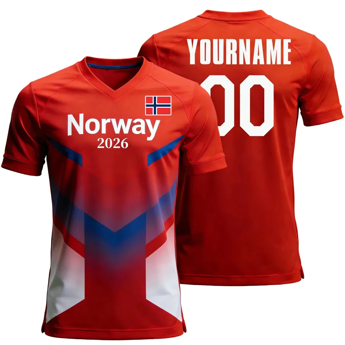 2026 Norway Flag Print Football Jersey Customizable Name Number Quick Dry Sports Tees Tranning Tops For Soccer Fans Wholesale