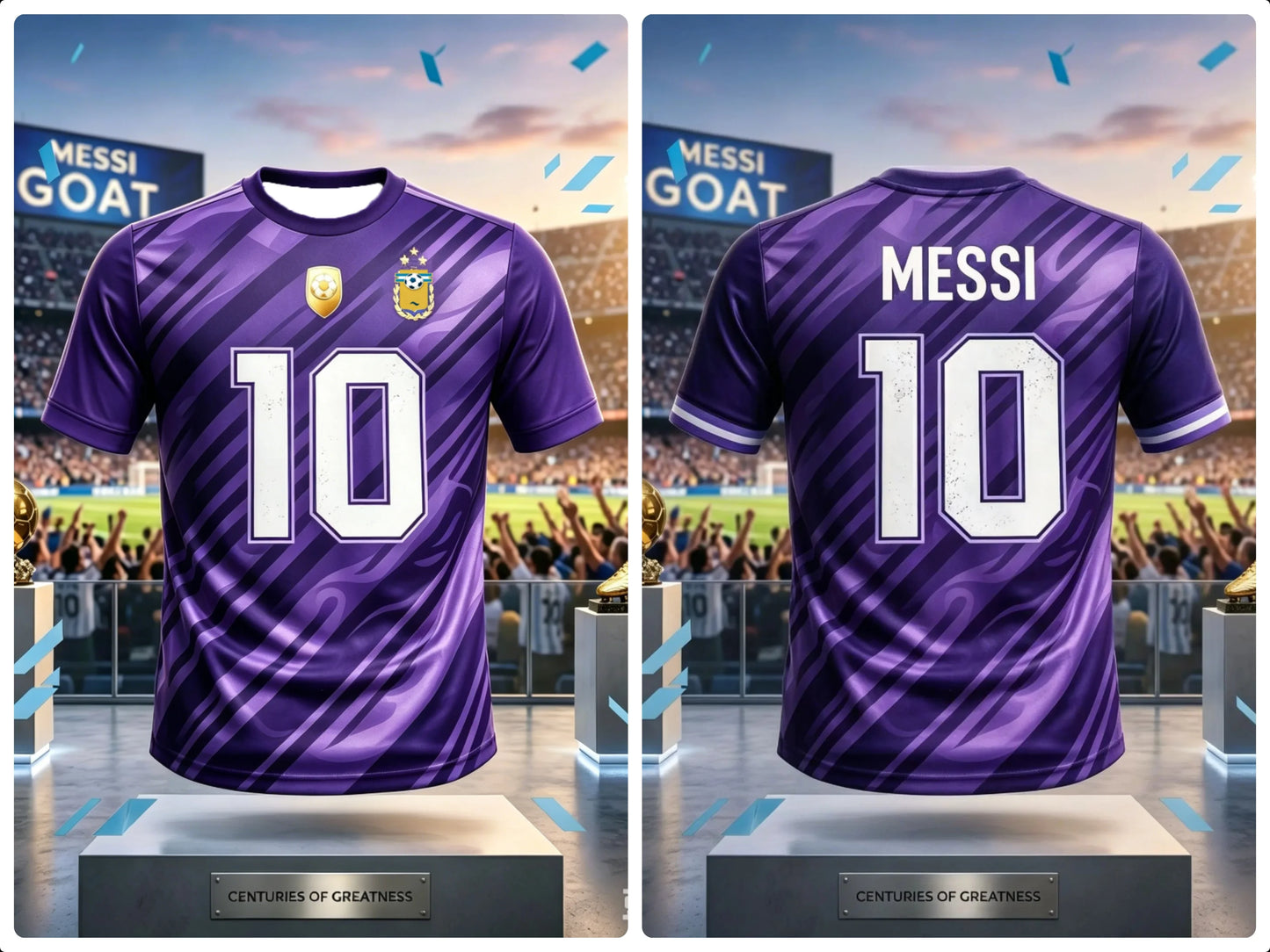 Kids Unisex Messi #10 Football Soccer Jersey Breathable Quick Dry Argentina Kid Sportswear Casual Training Fan Uniform T Shirt