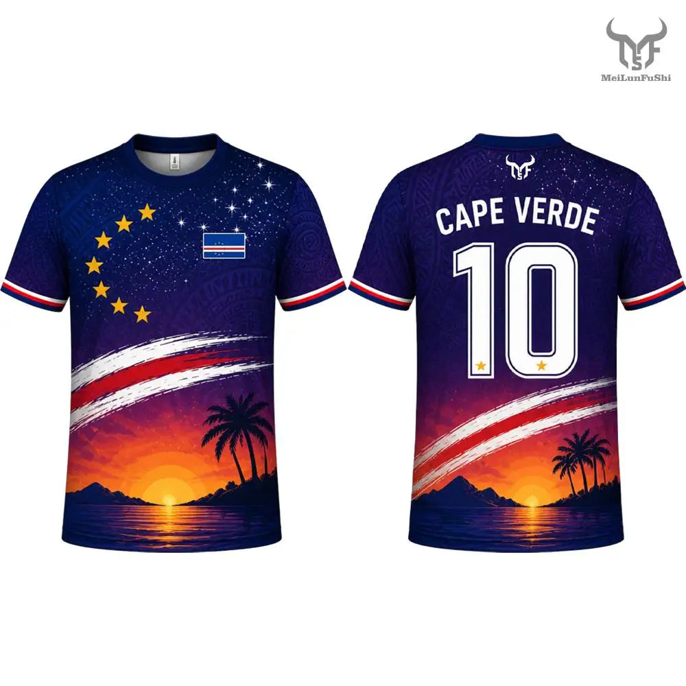 Cape Verde Flag Printed Jersey 2026 New Men Quick Dry Breathable Football Training Uniform Men's And Women's Casual Streetwear