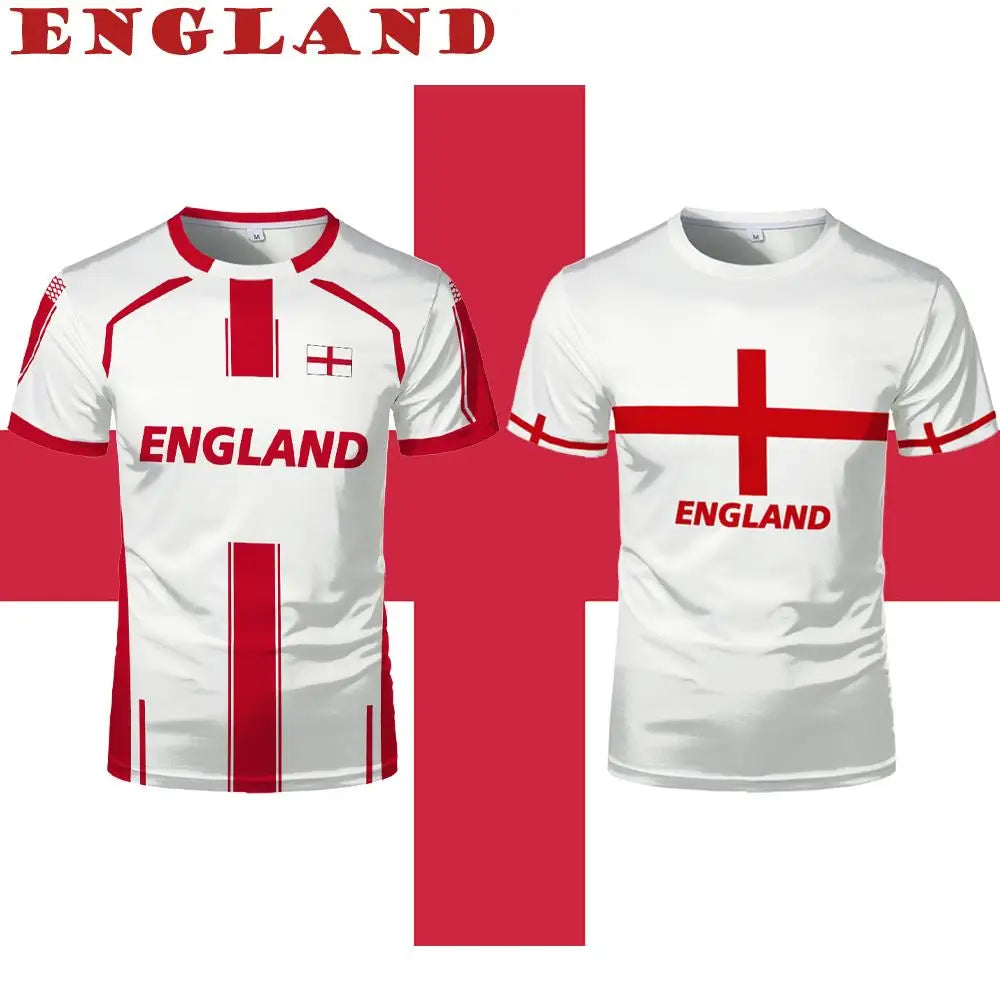 T-shirt Angleterre Coupe du Monde 2026 – Maillot Supporter Respirant Impression 3D (XXS au 6XL)