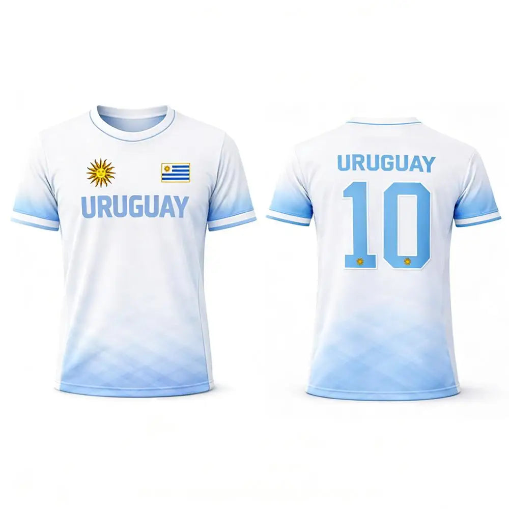 T-shirt Uruguay Coupe du Monde 2026 – Maillot Supporter Respirant Impression 3D (XXS au 6XL)