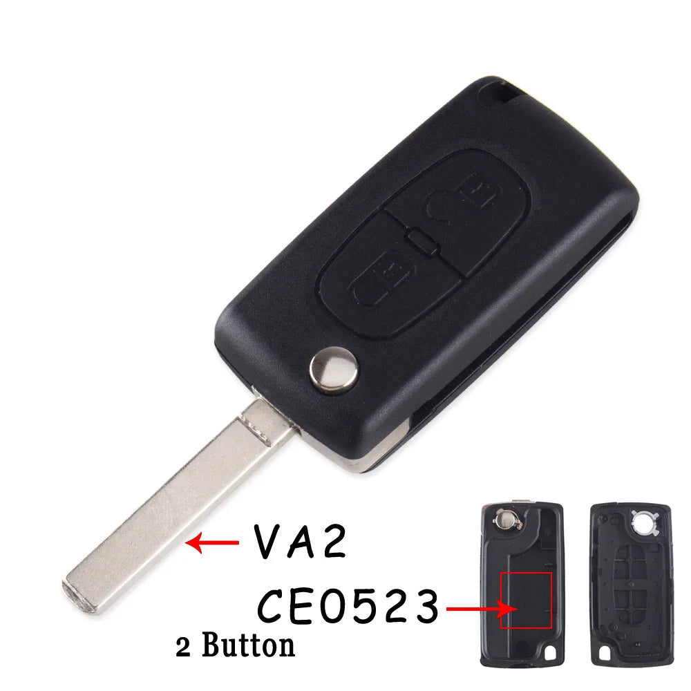 Boîtier de Clé Télécommande pour Peugeot 207, 307, 308, 407 & Citroën C2, C3, C4, C5