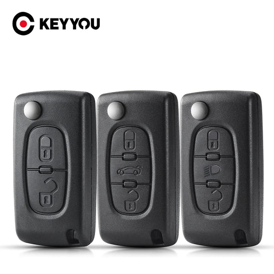 Boîtier de Clé Télécommande pour Peugeot 207, 307, 308, 407 & Citroën C2, C3, C4, C5