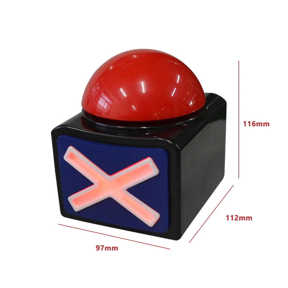 Buzzer de Jeu avec Son et Lumière – Bouton Alarme Rouge pour Quiz, Soirées en Famille et Compétitions (Modèle Standard ou CE Pro)