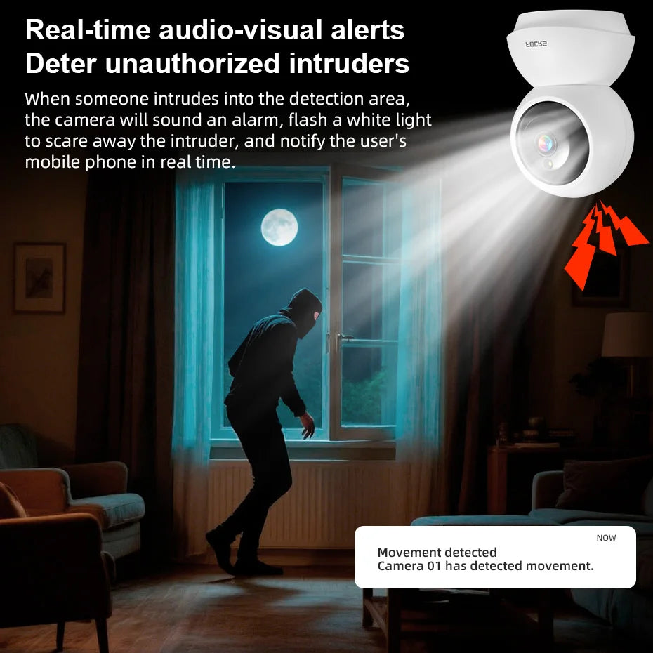 Caméra de Surveillance Intérieure WiFi 4K 8MP – Compatible Tuya & Smart Life