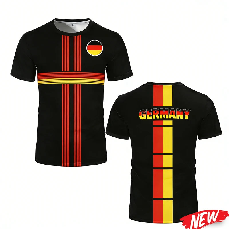 Germany Flag Graphic T Shirt Men Trendy 3D Printed Football sport Jersey Cool Streetwear Short Sleeve Oversized Tee Shirts