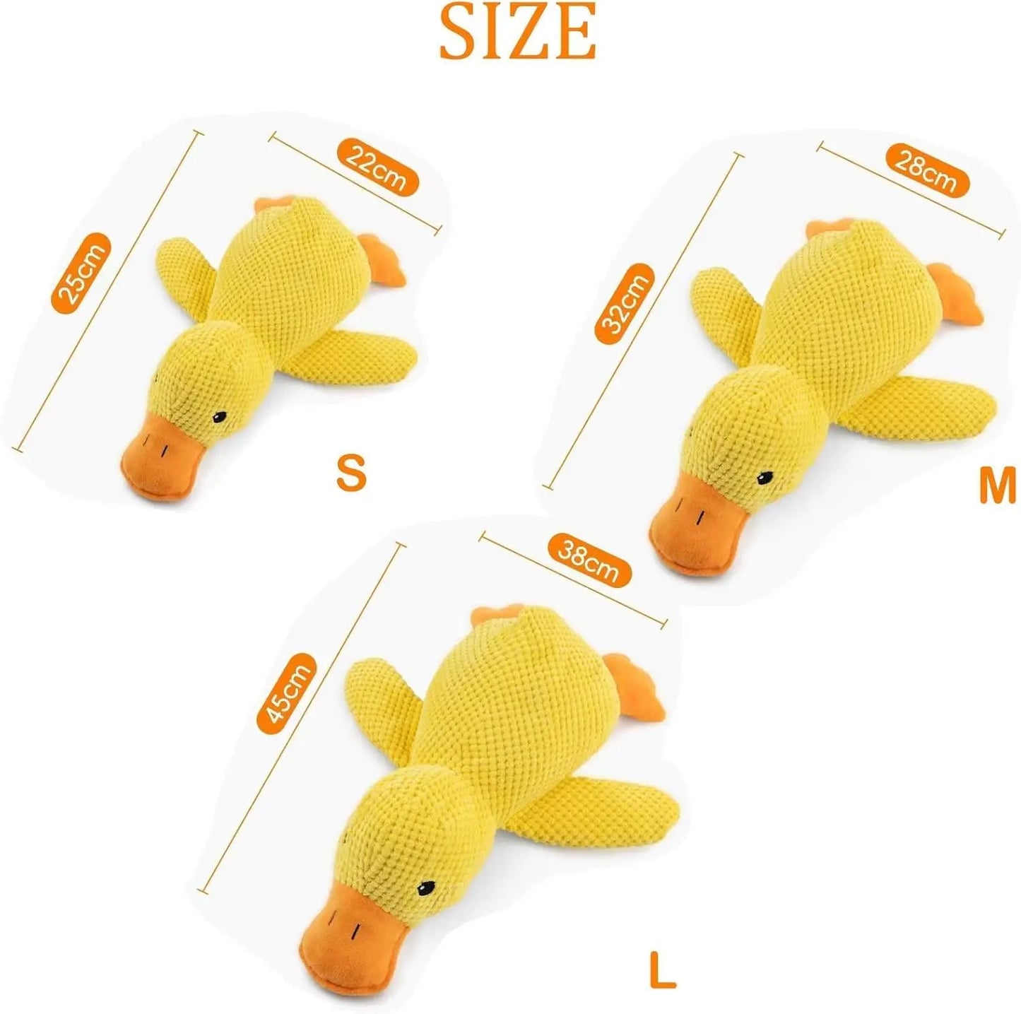 Jouet Canard en Peluche pour Chien – Peluche Résistante aux Morsures avec Nettoyage des Dents et Effet Sonore