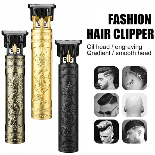 Tondeuse à Cheveux Sans Fil Vintage – Rasoir Électrique Rechargeable USB Haute Précision pour Homme