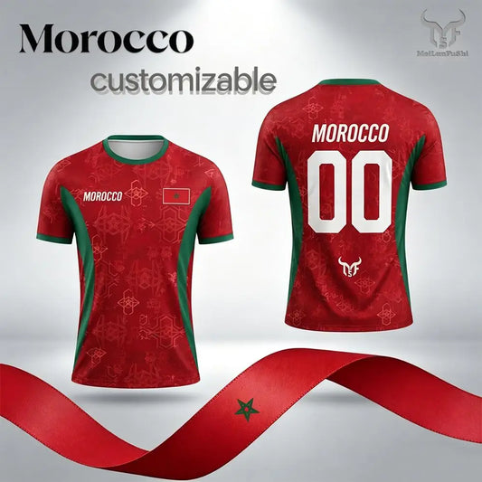 T-shirt Maroc Coupe du Monde 2026 – Maillot Supporter Équipe Nationale Impression 3D (XXS au 6XL)