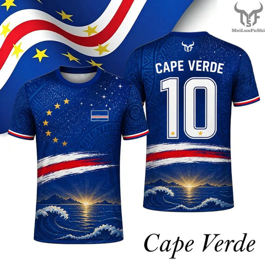 T-shirt Cap-Vert Coupe du Monde 2026 – Maillot Supporter Respirant Impression 3D (XXS au 6XL)