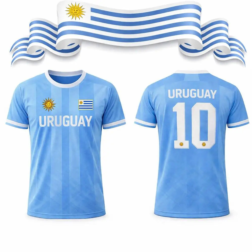 T-shirt Uruguay Coupe du Monde 2026 – Maillot Supporter Respirant Impression 3D (XXS au 6XL)