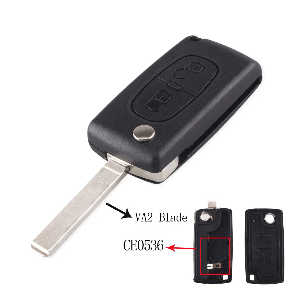 Boîtier de Clé Télécommande pour Peugeot 207, 307, 308, 407 & Citroën C2, C3, C4, C5