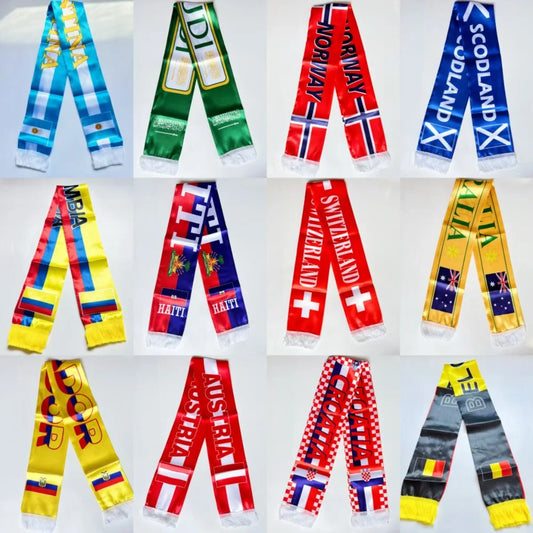 Écharpe de Supporter en Satin Double Face 14x135cm – Écharpe à Franges pour Matchs de Foot et Événements Sportifs