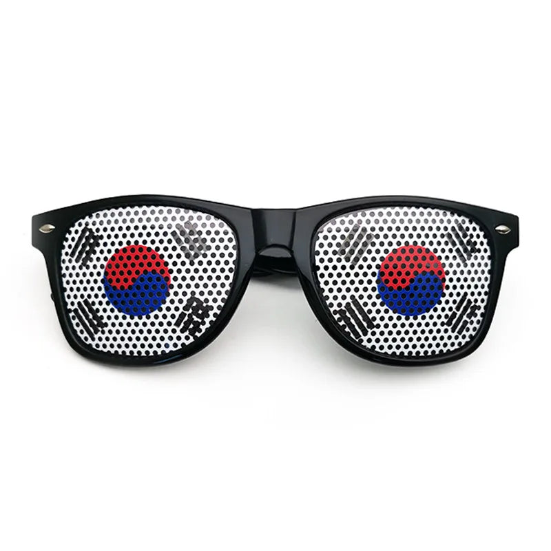 New Unisex Black Frame 42 Countries Flag Sun Glasses Decorative Spectacles Eyeglasses Frames for Party Women Men Sunglasses