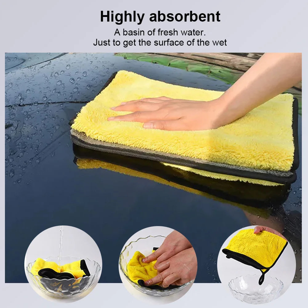 Chiffon Microfibre Nettoyage Auto Premium – Serviette de Séchage et Lustrage Haute Densité pour Voiture (Pack Multiples)