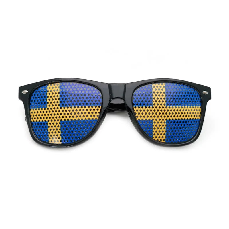 New Unisex Black Frame 42 Countries Flag Sun Glasses Decorative Spectacles Eyeglasses Frames for Party Women Men Sunglasses