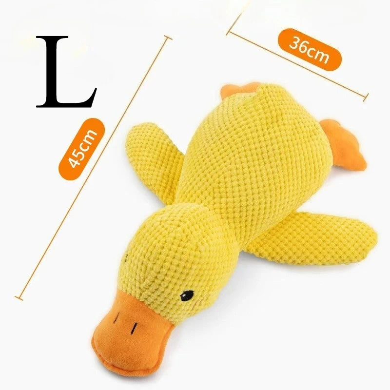 Jouet Canard en Peluche pour Chien – Peluche Résistante aux Morsures avec Nettoyage des Dents et Effet Sonore