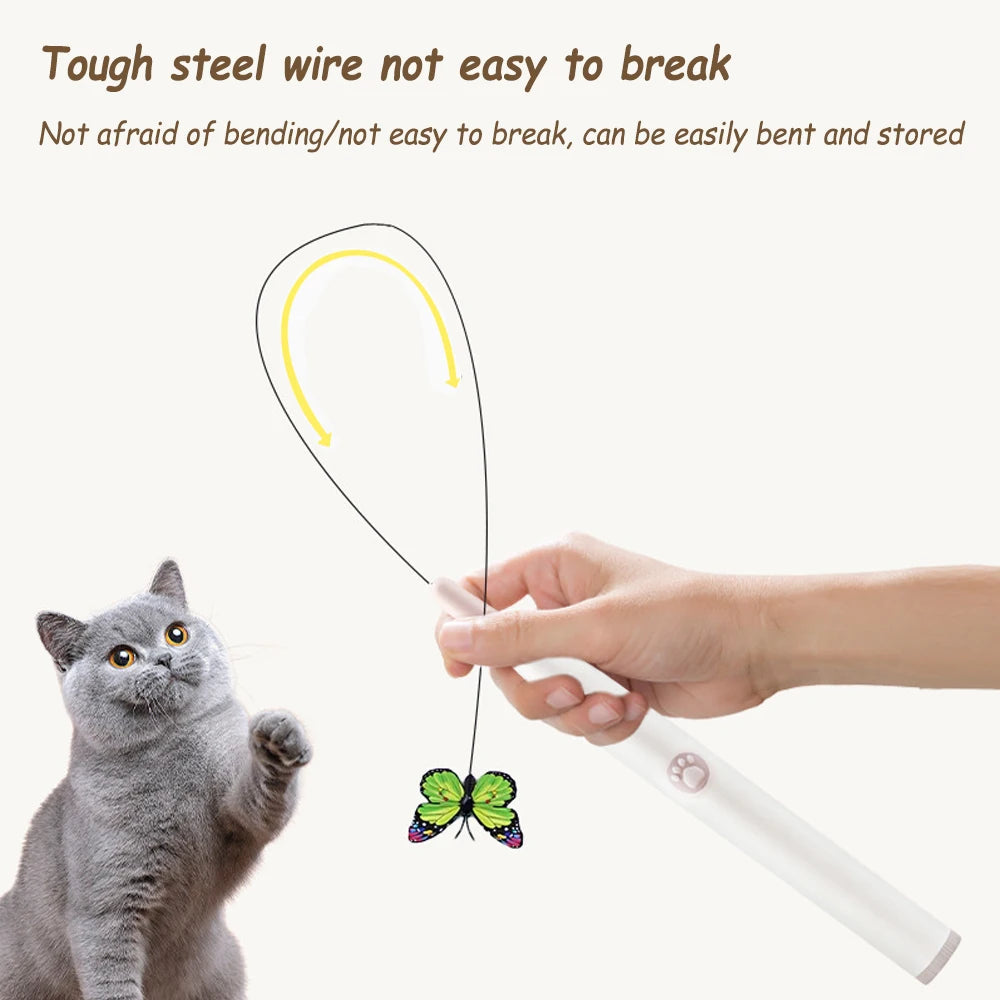 Jouet Automatique pour Chat – Papillon Interactif Rotatif à 360° pour Stimuler l'Instinct de Chasse et Anti-Ennui