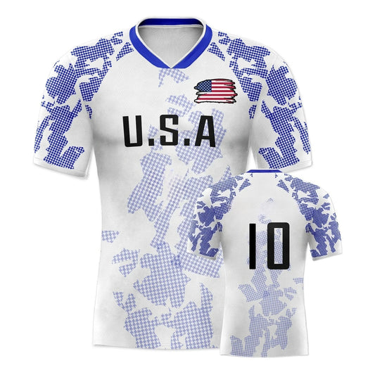 Maillot États-Unis Enfant & Adolescent – T-shirt de Foot USA Personnalisable et Respirant (3 à 14 ans)