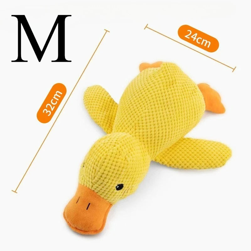 Jouet Canard en Peluche pour Chien – Peluche Résistante aux Morsures avec Nettoyage des Dents et Effet Sonore