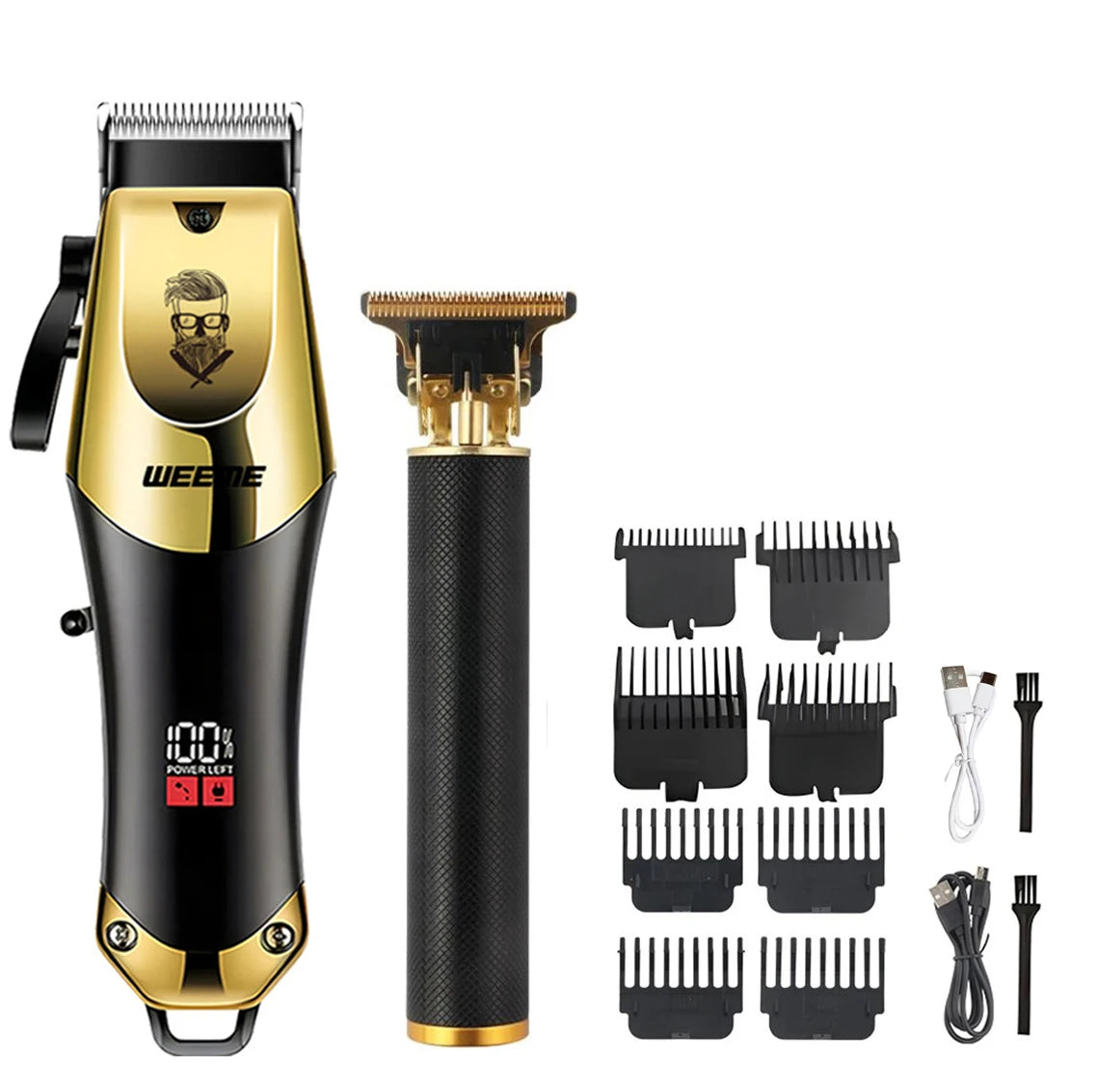 Tondeuse à Cheveux et Barbe T9 Vintage – Kit Rasoir Électrique Professionnel & Tondeuse Nez