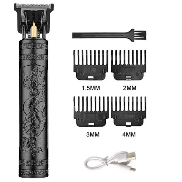 Tondeuse à Cheveux et Barbe T9 Vintage – Kit Rasoir Électrique Professionnel & Tondeuse Nez