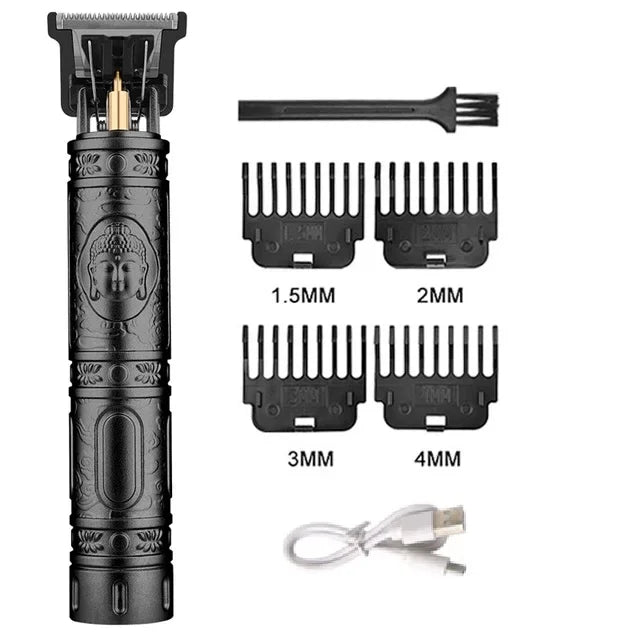 Tondeuse à Cheveux et Barbe T9 Vintage – Kit Rasoir Électrique Professionnel & Tondeuse Nez