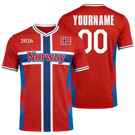 T-shirt Norvège Coupe du Monde 2026 – Maillot Supporter Respirant Impression 3D (XXS au 6XL)